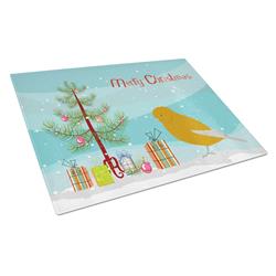 Norwich Canary Merry Christmas Glass Cutting Board - Large