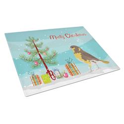 Spanish Canary Merry Christmas Glass Cutting Board - Large