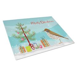 Thrush Merry Christmas Glass Cutting Board - Large