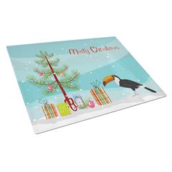 Toucan Merry Christmas Glass Cutting Board - Large