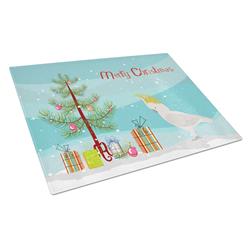 Cockatoo Merry Christmas Glass Cutting Board - Large