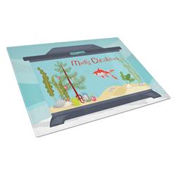 Comet Goldfish Merry Christmas Glass Cutting Board - Large