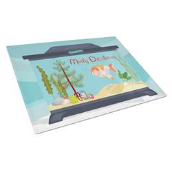 Lionhead Goldfish Merry Christmas Glass Cutting Board - Large