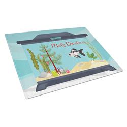 Telescope Eye Goldfish Merry Christmas Glass Cutting Board - Large