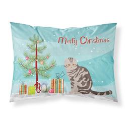 30 x 0.15 x 20.5 in. Foldex Exotic Fold Cat Merry Christmas Fabric Standard Pillowcase