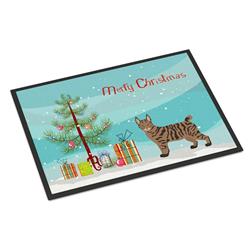 24 x 36 in. Pixie Bob No.1 Cat Merry Christmas Indoor or Outdoor Mat