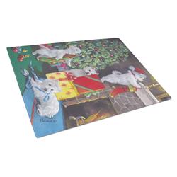 Westie Christmas Decorating Glass Cutting Board - Large