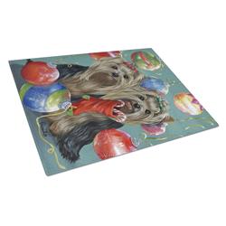 Yorkie Christmas All That Glitters Glass Cutting Board - Large