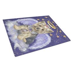 Yorkie Christmas Angel Glass Cutting Board - Large