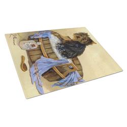 Yorkie Bath Time Glass Cutting Board - Large