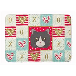 19 x 27 in. Poodle Cat Love Machine Washable Memory Foam Mat