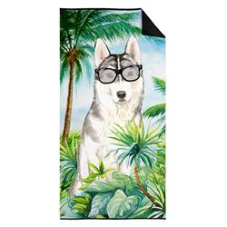 30 x 60 in. Siberian Husky Premium Beach Towel