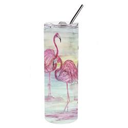Picture of Carolines Treasures SC2034TBL20 20 oz Flamingos Double Walled Stainless Steel Skinny Tumbler