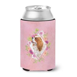 Cavalier King Charles Spaniel Pink Flowers Can or Bottle Hugger