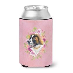 Saint Bernard No.2 Pink Flowers Can or Bottle Hugger