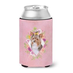 Yorkshire Terrier No.1 Pink Flowers Can or Bottle Hugger