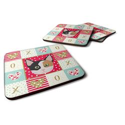CK5134FC 3.5 x 3.5 in. Munchkin Cat Love Foam Coaster - Set of 4