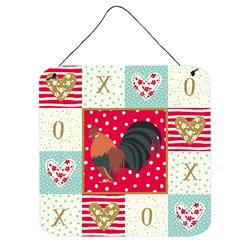 6 x 6 in. Dutch Bantam Chicken Love Wall or Door Hanging Prints