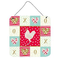 6 x 6 in. German Langshan Chicken Love Wall or Door Hanging Prints
