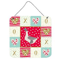 6 x 6 in. Buff Grey Back Goose Love Wall or Door Hanging Prints