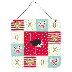 6 x 6 in. Common Ostrich Love Wall or Door Hanging Prints