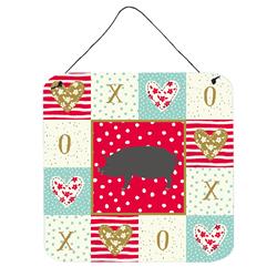6 x 6 in. Berkshire Pig Love Wall or Door Hanging Prints
