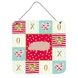 6 x 6 in. Welsh Pig Love Wall or Door Hanging Prints