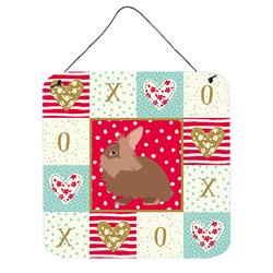 6 x 6 in. Lionhead Rabbit Love Wall or Door Hanging Prints