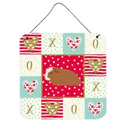 6 x 6 in. Crested Guinea Pig Love Wall or Door Hanging Prints