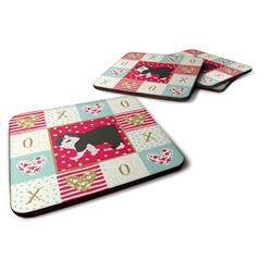 3.5 x 3.5 in. Cymric Cat Love Foam Coaster - Set of 4
