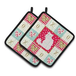 CK5740PTHD 7.5 x 7.5 in. Asian Semi Longhaired Cat Love Pair of Pot Holders