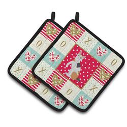 CK5765PTHD 7.5 x 7.5 in. Japanese Bobtail Cat Love Pair of Pot Holders