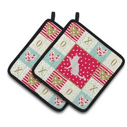 CK5766PTHD 7.5 x 7.5 in. Khao Manee Cat Love Pair of Pot Holders