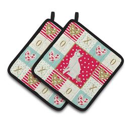 CK5768PTHD 7.5 x 7.5 in. Korean Bobtail Cat Love Pair of Pot Holders