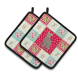 CK5769PTHD 7.5 x 7.5 in. Malayan Cat Love Pair of Pot Holders