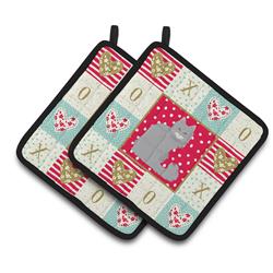 CK5772PTHD 7.5 x 7.5 in. Norwegian Forest Cat Love Pair of Pot Holders