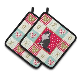 CK5781PTHD 7.5 x 7.5 in. Ragamuffin Cat Love Pair of Pot Holders