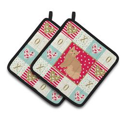 CK5784PTHD 7.5 x 7.5 in. Selkirk Rex Cat Love Pair of Pot Holders