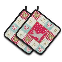 CK5798PTHD 7.5 x 7.5 in. Thai Lilac Cat Love Pair of Pot Holders
