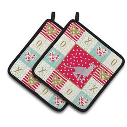 CK5803PTHD 7.5 x 7.5 in. Ukrainian Levkoy Cat Love Pair of Pot Holders