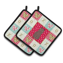 CK5804PTHD 7.5 x 7.5 in. York Chocolate Cat Love Pair of Pot Holders