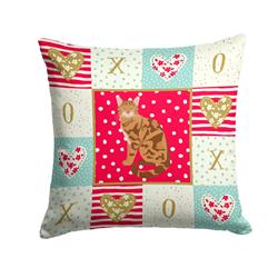 14 x 3 x 14 in. Bengal Cat Love Fabric Decorative Pillow