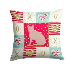 14 x 3 x 14 in. Don Sphynx Cat Love Fabric Decorative Pillow