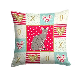 14 x 3 x 14 in. Ocicat Cat Love Fabric Decorative Pillow
