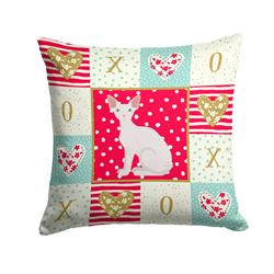 Picture of Carolines Treasures CK5794PW1414 14 x 3 x 14 in. Sphynx Cat Love Fabric Decorative Pillow