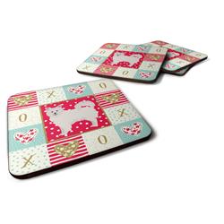 3.5 x 3.5 in. Italian Spitz Love Foam Coaster - Set of 4