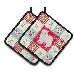 CK5808PTHD 7.5 x 7.5 in. American Eskimo Love Pair of Pot Holders
