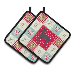 CK5809PTHD 7.5 x 7.5 in. Argentine Pila Dog Love Pair of Pot Holders