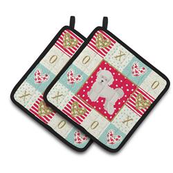 CK5814PTHD 7.5 x 7.5 in. Bichon Frise No.2 Love Pair of Pot Holders