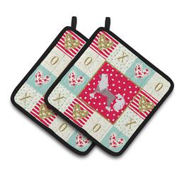 CK5822PTHD 7.5 x 7.5 in. Chinese Crested No.2 Love Pair of Pot Holders